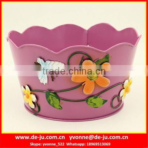 Antique Metal Flower Pot Painting Designs