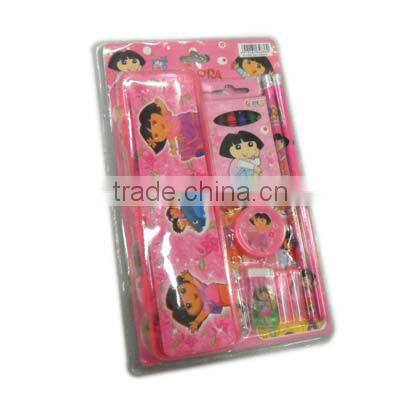 stationery set/school supplies/pencil case/ruler/sticker/eraser/kid gift