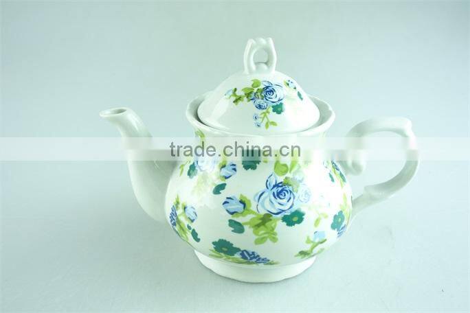 2015 lastest design stock ceramic round water bottle, colorful decorating teapot