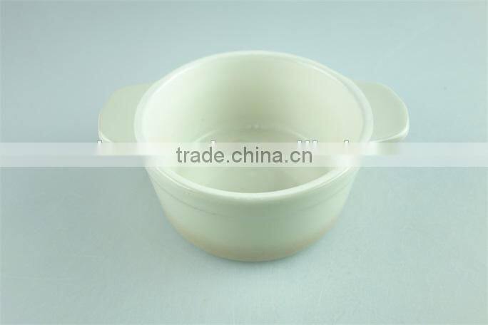 5" cream ceramic soup tureen with handles with cheap price in stocklot