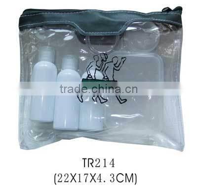 New PVC Transparent with Black Trim Cosmetic / Toiletry Bag Ideal for Travel