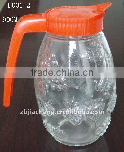 900ml glass fruit juice jar with plastic lid D001-2