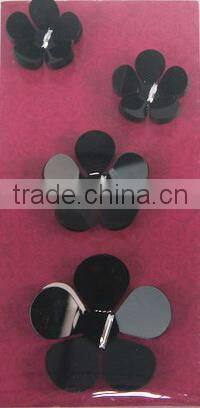 Black Flowers 3D Wall Decals for Kids