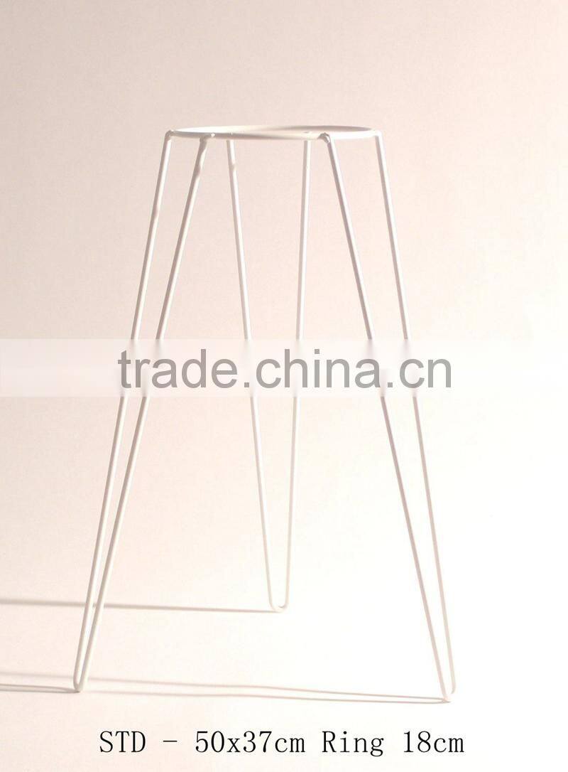 White Metal Wire Plant Stand Mid-Century Inspired