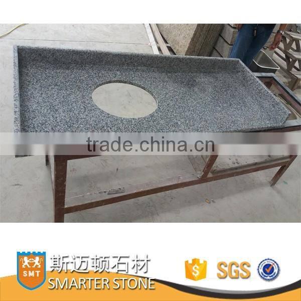 G623 granite white vanity top with oval cutout and splashes