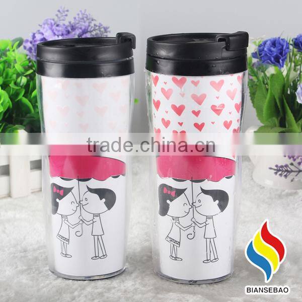 double wall plastic color changing Thermo mug