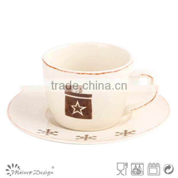 high-volume Christmas coffee cup and saucer