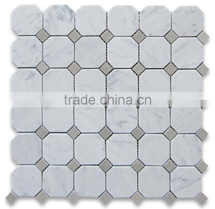 MM-CV319 Top quality modern home design natural stone octagon kitchen backsplash tile marble mosaics