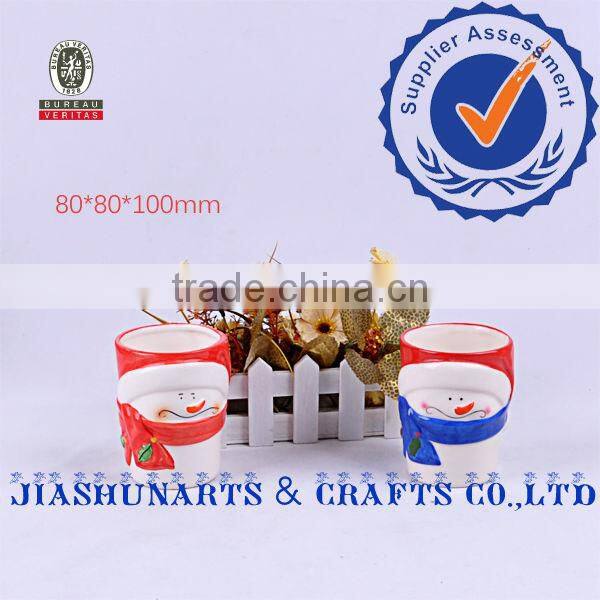 Snowman Hand-Plated Ceramic Tumblers
