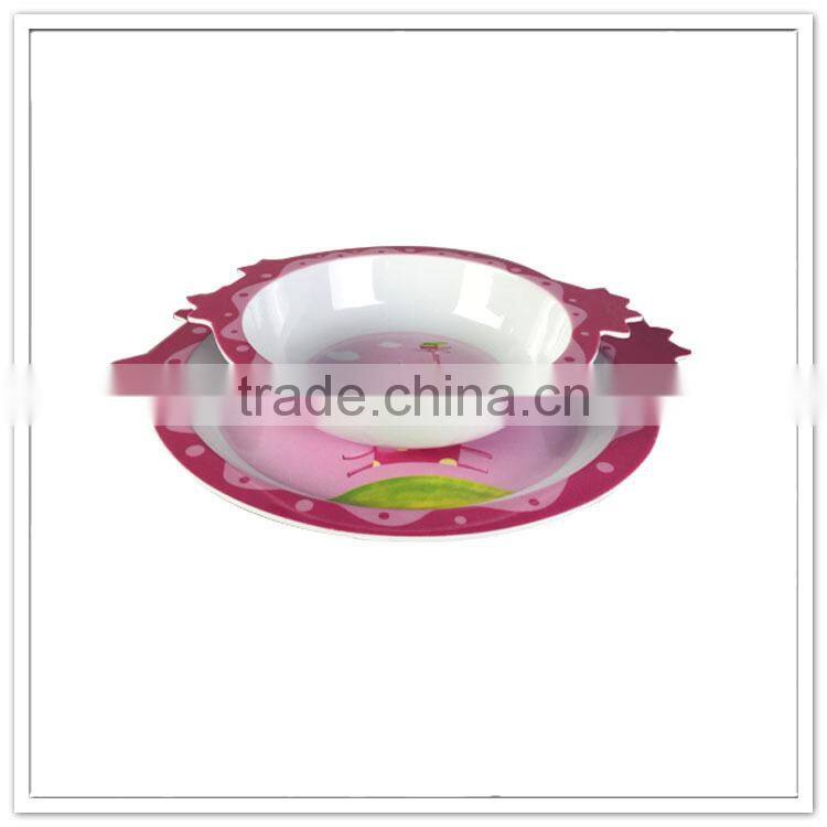 China crown shape child safe melamine other plate and bowl for kids