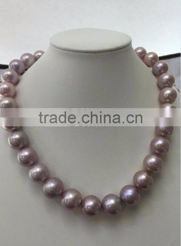 Wholesale 11-12 mm Purple Round Freshwater Loose Pearl Jewelry Necklace