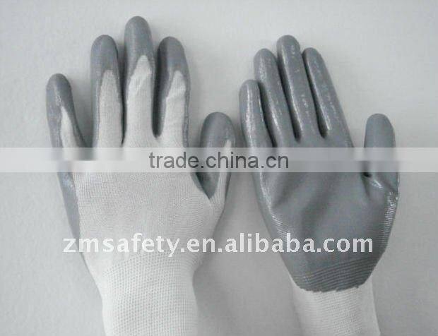 Chemical resistance nitrile gloves with palm coatedJRE32