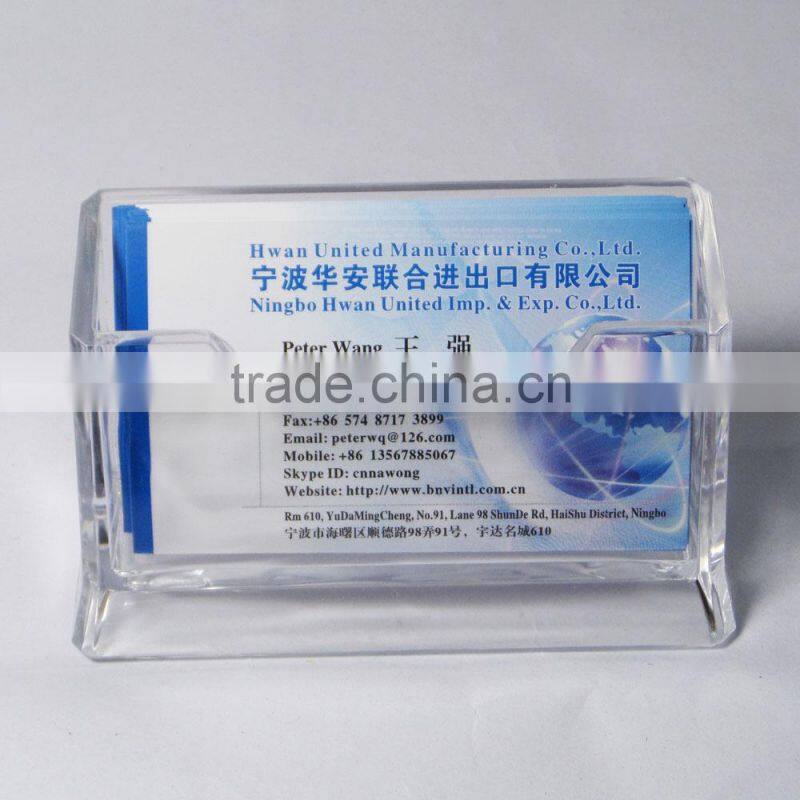High quality transparent deskstop plastic name card holder
