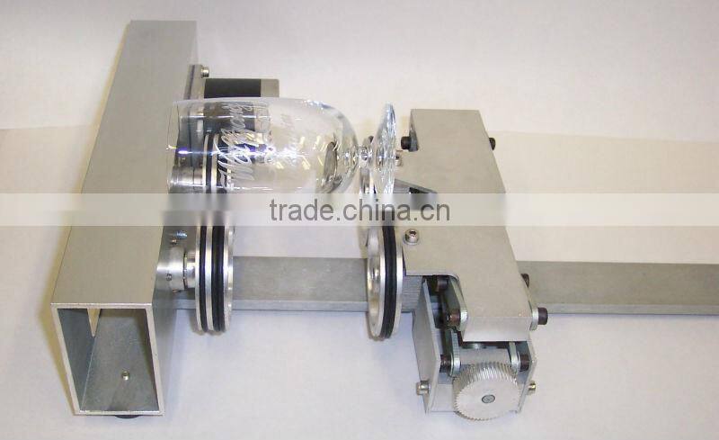 4 wheel roller type rim-drive laser rotary fixture attachment rotation axis for cylinrical object in CO2 laser engraver