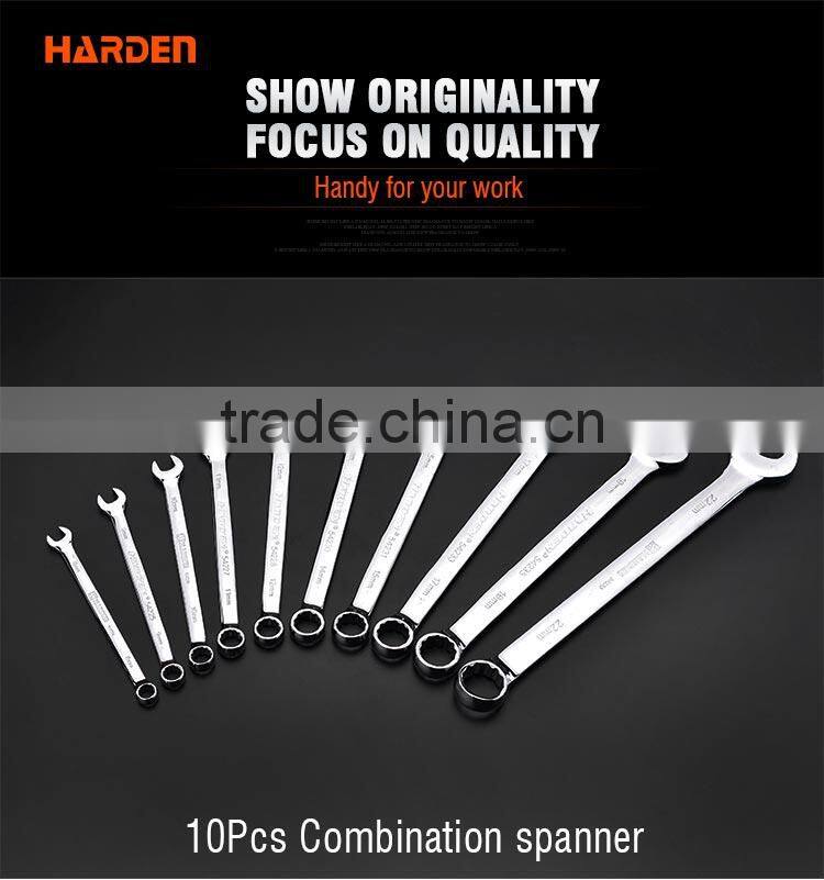 Functional OEM Service 10 Pcs Chrome Vanadium Handle Combination Spanner Set
