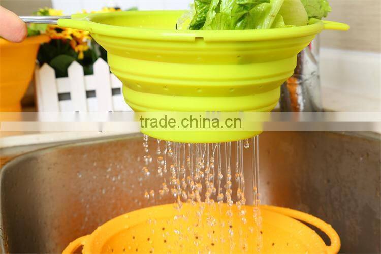 Folding Food Silicone Strainer,Silicone kitchenware,Kitchen tools
