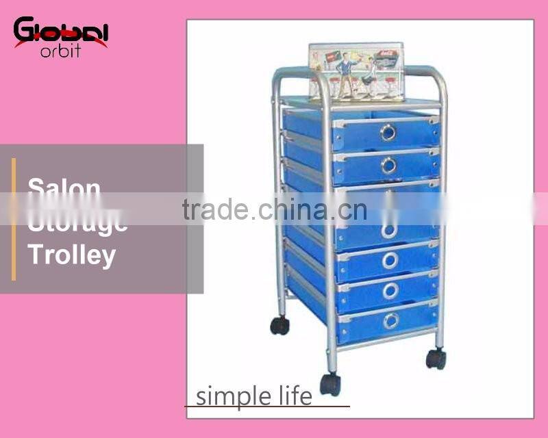 Chrome Plating 3-Tier Storage Container Organizer Trolley With Locking Wheels