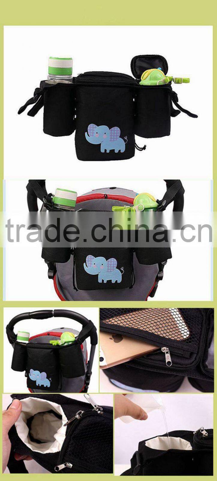 Three pockets troller baby milk cooler bag