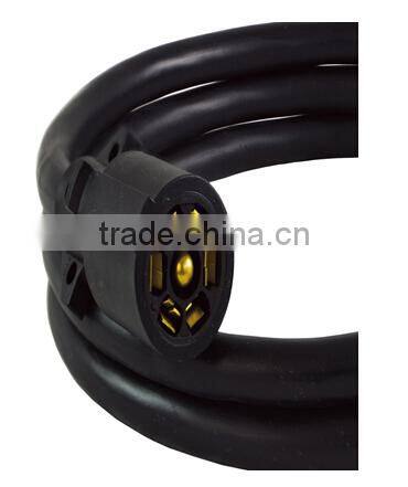S10095 7 Way Plug Inline Black Trailer Cord Trailer Cable