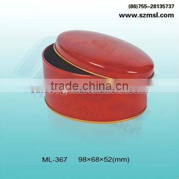 Accept customized printing oval metal box