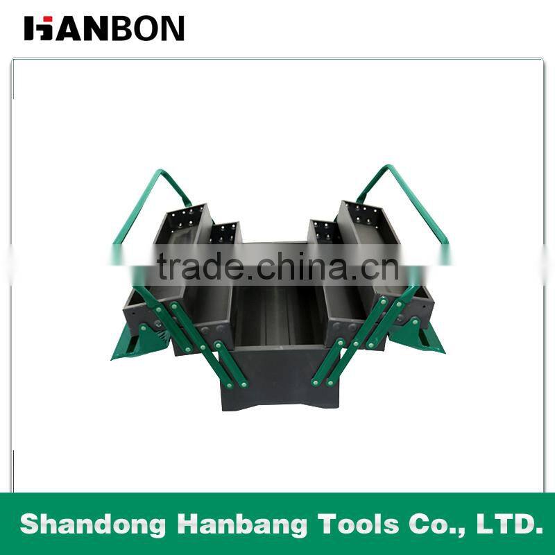 Three layers folding portable tool box with large capacity