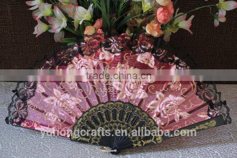 High quality wedding plastic lace fan