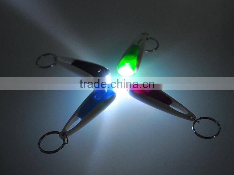 Promotion Custom Keychain Maker Mini Portable Plastic LED Keychain - White Light
