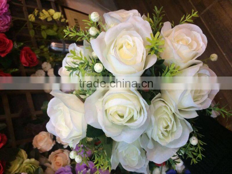 Hot sale in Alibaba China artificial flower decor wedding artificial Chinese rose flower fake decoration flower