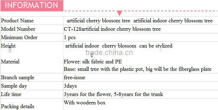 Wholesale artificial trees silk cherry blossoms and fake artificial indoor/outdoor cherry blossom tree for Wedding decoration