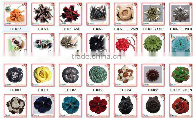 CF0090 Beautiful ladies black bead make fabric brooches