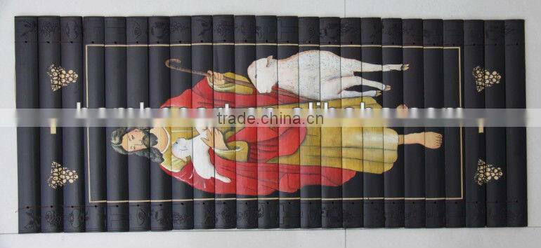 carved bamboo wall hanging painting