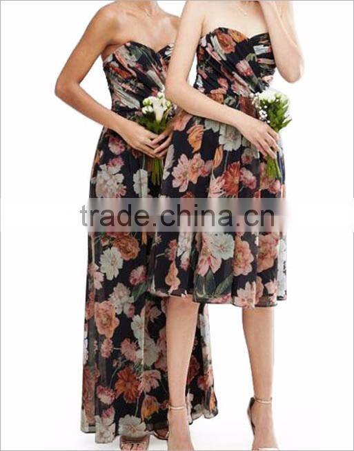 Multi Colors Cheap Print Floral Chiffon New Fashion Women Dress Long Dress Chiffon Maxi Dress New Style With Printed Dress