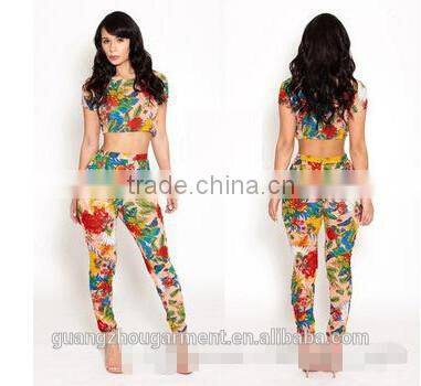 2014 Summer hort Pants Party Evening Club Girl Clothes Set Vintage Print JumpsuitsNew Sexy Women Bodycon Bandage Dress S