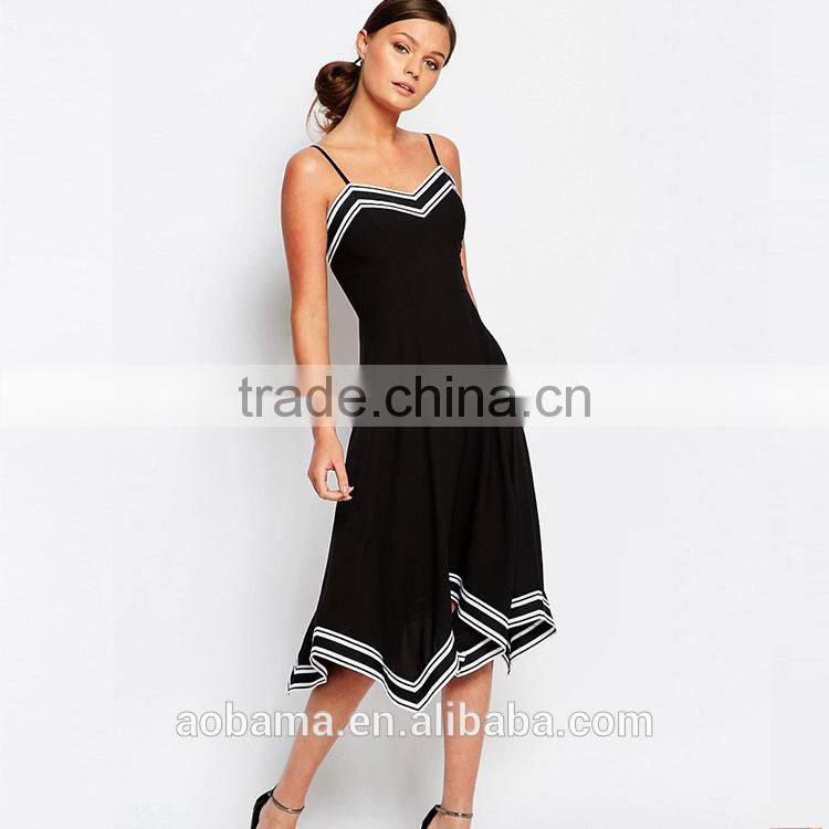2017 new model fashion Spaghetti straps women dress model