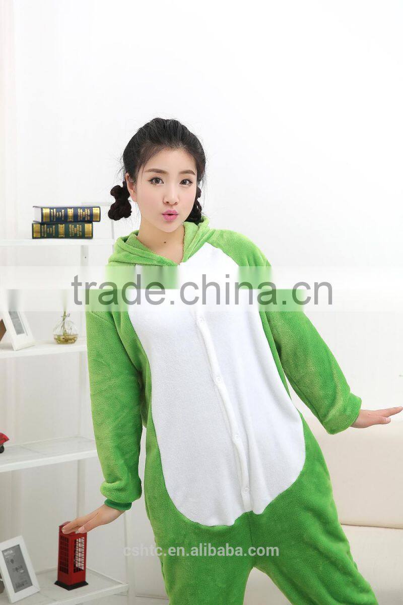 flannel cartoon adult animal jumpsuit animal pajamas jumpsuit frog design