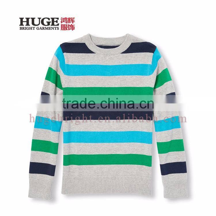 Boys Long Sleeve 100% Cotton Kids Hand Knitted Sweater