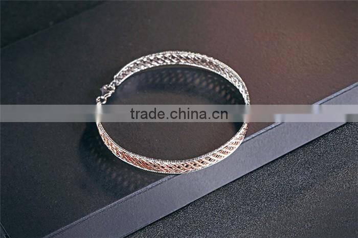 Fashion Design 925 sterling silver knit bangle bracelets
