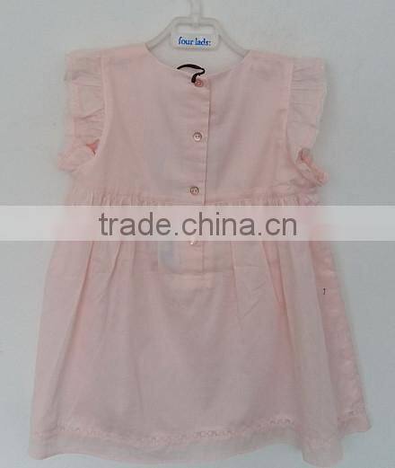 baby girl hot light pink embroidered dress for summer