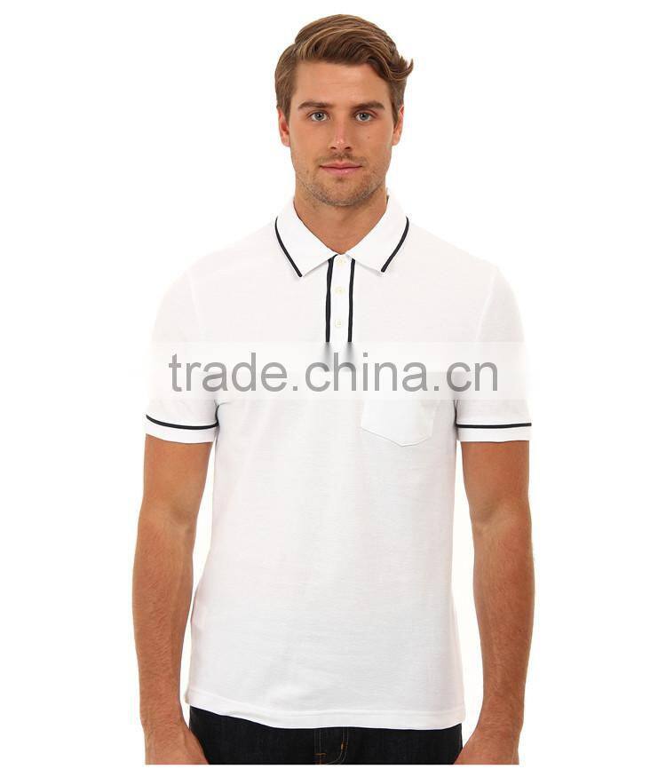 Fashion shorts mens cut sew polo shirts plain white