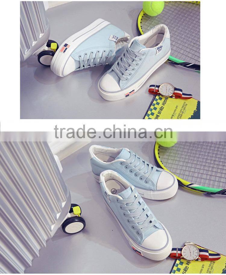 Ladies plain color increase canvas shoes wholesale