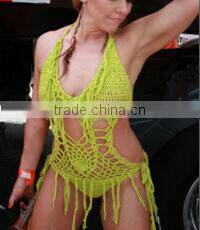 Sexy Hot One Piece Swimsuit Push Up Bikini Hollow Crochet Knitting Bikini