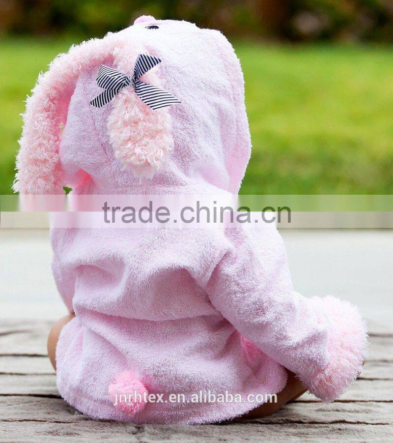 High quality fancy cotton bathrobe in pink poodel