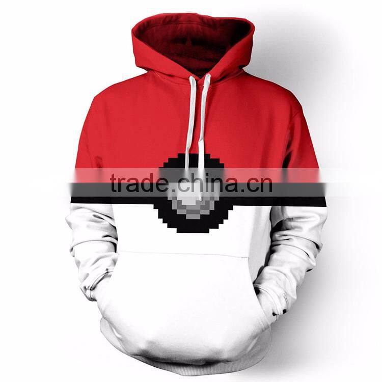 Wholesale Men's 100% Polyester Custom Your Own Design 3D Printed Sublimation Hoodie