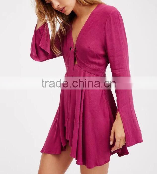 Runwaylover 154 Europe Style 2017 Ladies Sexy Deep V-Neck Casual Dress