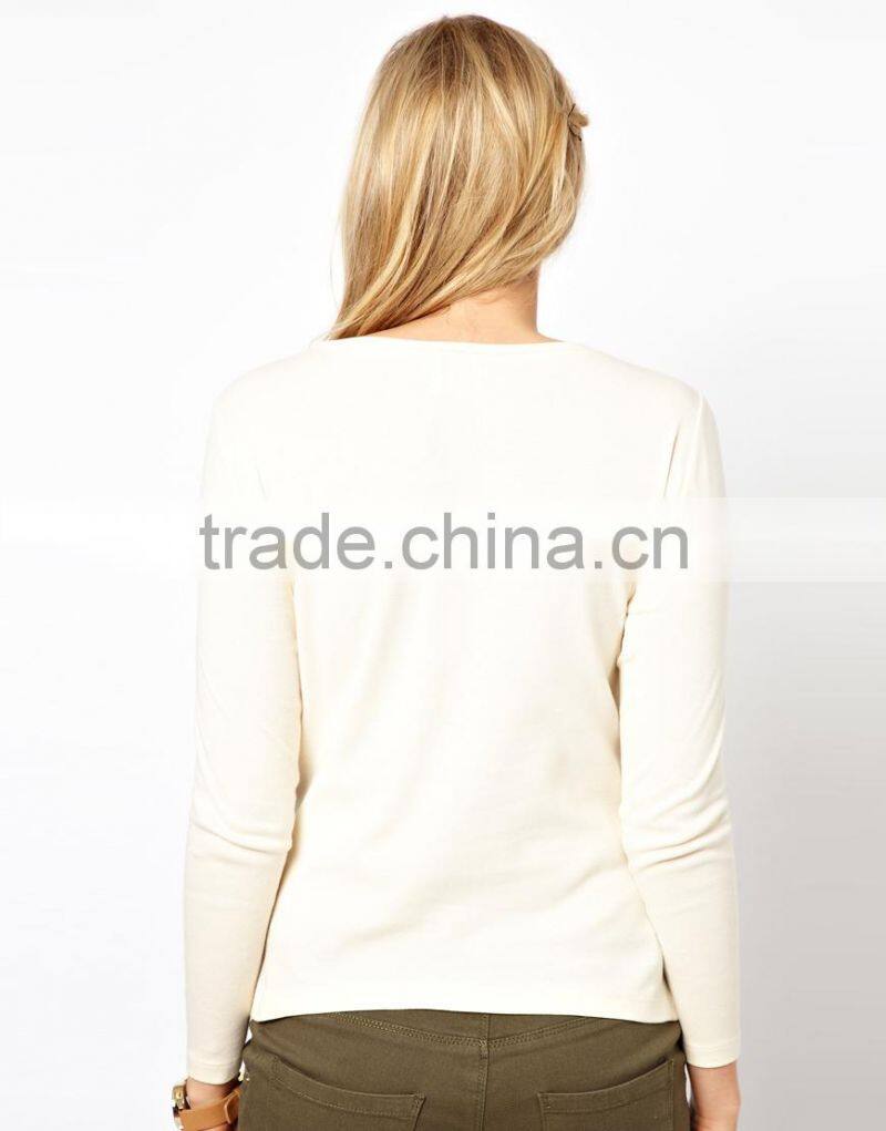 Maternity Exclusive Crew Neck Top With Long Sleeves China supplier