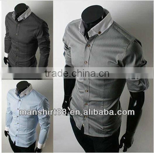 100%Cotton High quality Button-down collar Slim fit shirt for men
