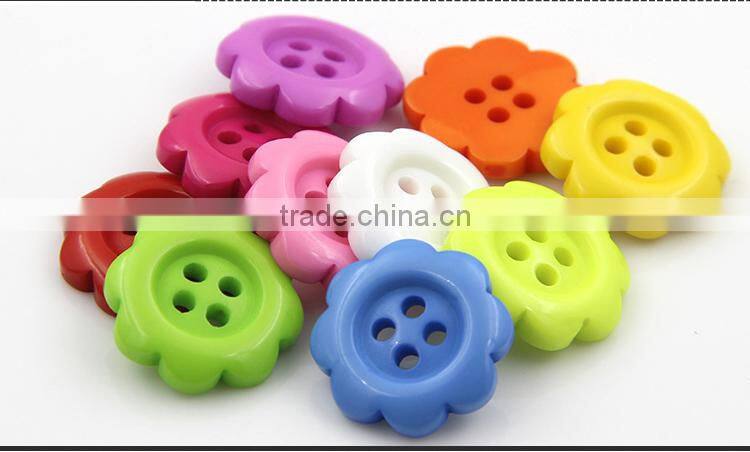 Hot Sale 18mm Colored Plastic Flower Children Baby Coat Buttons