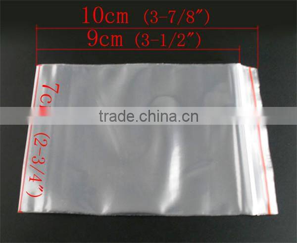 Plastic Zip Lock Bags Rectangle Transparent 7cm x10cm