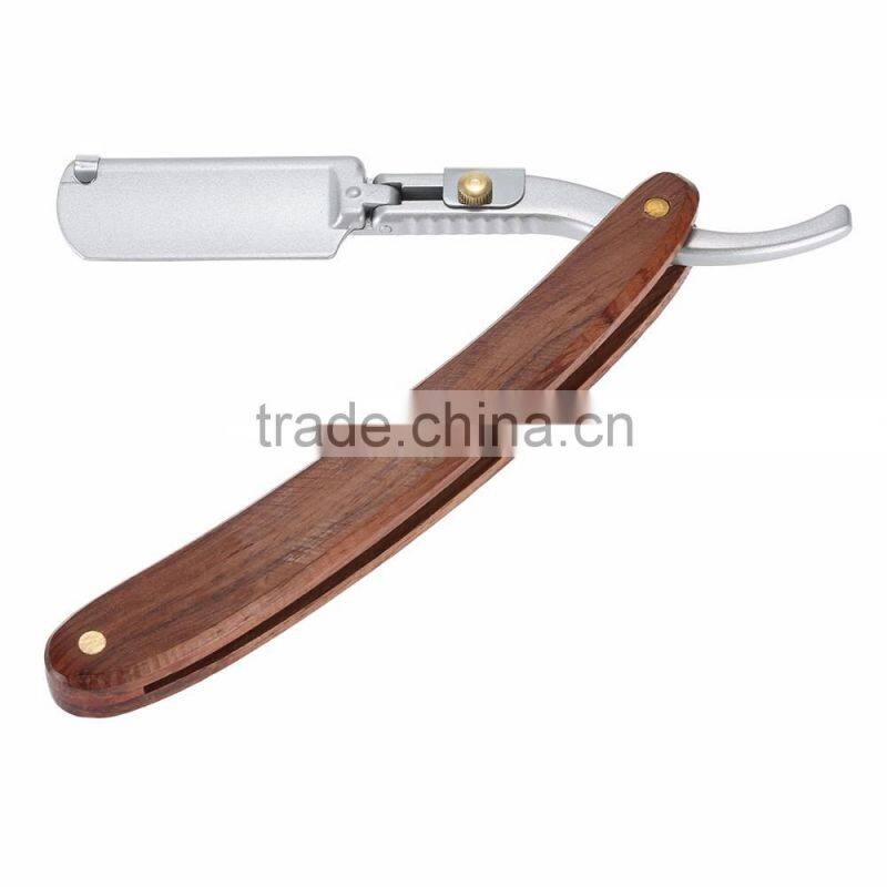 "GOLD DOLLAR RB-5" wooden barber straight razor uses changeable blades