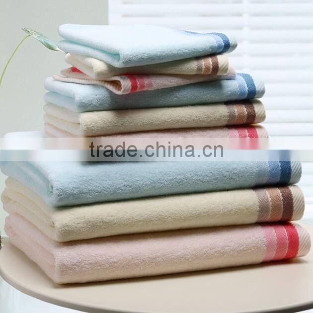 Fancy 100% Cotton Jarquard Dobby Border Bath Towel for 5 star hotel